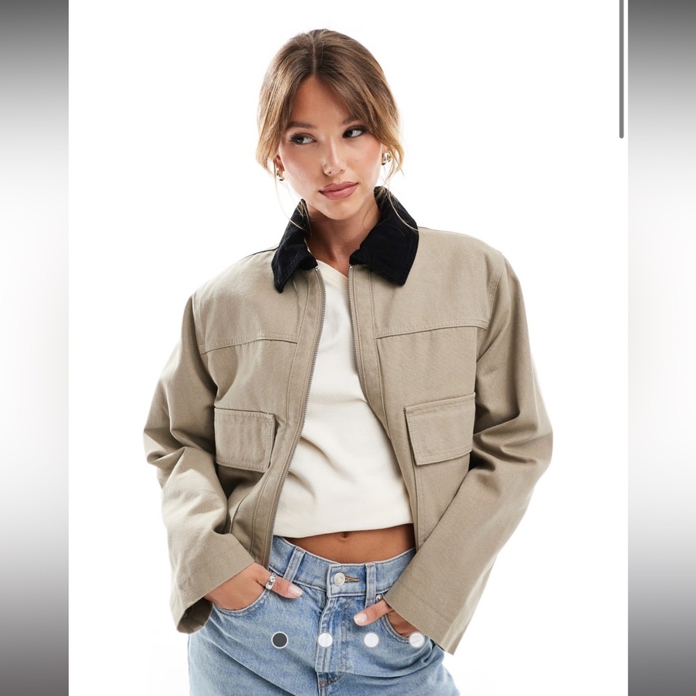 asos cropped pocket canvas jacket